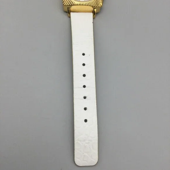 BCBGMAXAZRIA Watch Womens 29mm Gold Square MOP Chronograph Leather New Battery - Picture 7 of 14